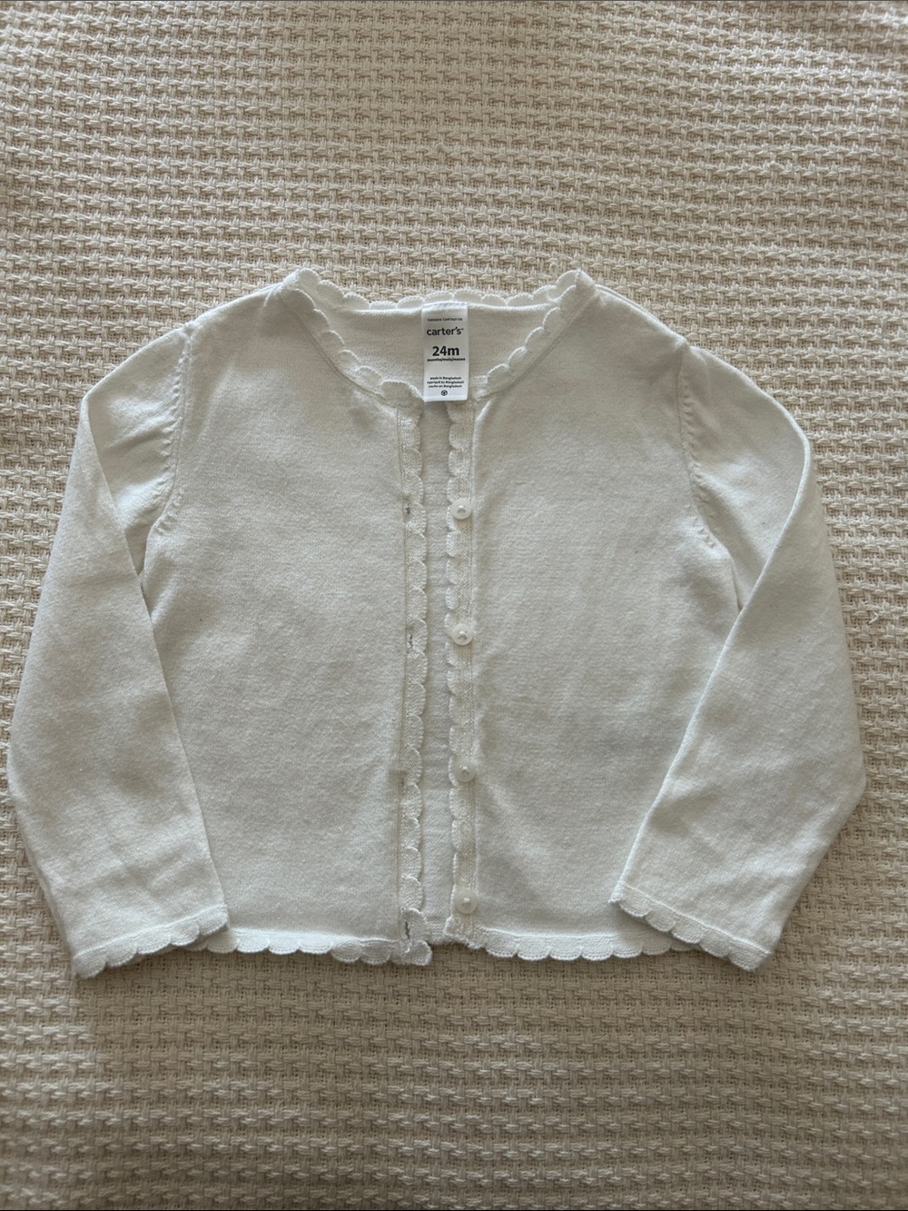 Carter's White Knit Baby Girl Cardigan